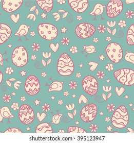 Doodle easter pattern
