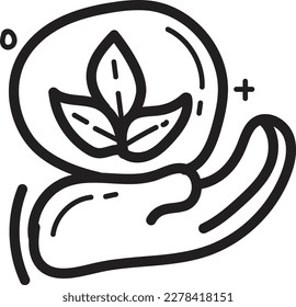 Vector de contorno de icono ecológico Doodle