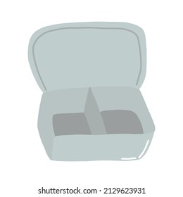 Doodle eco lunch box illustration. Hand drawn lunch box zero waste