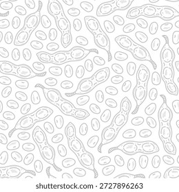 doodle edamame pattern background. green soybeans or peas pattern background. Soybean seamless pattern background. edamame seamless pattern background.