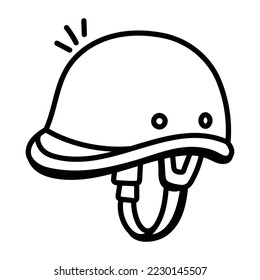 Doodle bearbeitbare Symbol des Rennhelms 