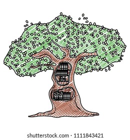 doodle education books organized in the ecology tree
