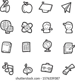 The doodle education icon set.