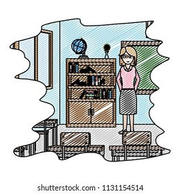 doodle education teacher in the school knowledge classroom