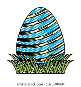 doodle egg easte with lineal decoration to celebrate