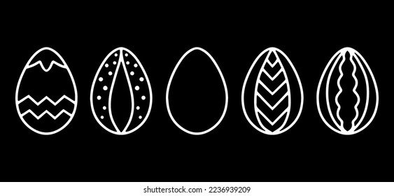 Doodle egg icon Hand drawn art line Sketch easter vector stock illustration EPS 10