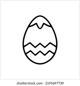 Icono de huevo de garrapata aislado Línea de arte dibujada a mano Esbozo vectorial de pascua ilustración EPS 10