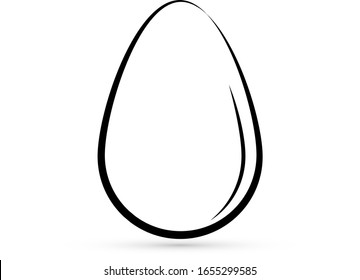Doodle-Ei-Symbol einzeln auf Weiß. Kinder handgezeichnete Kunstlinie. Umschließendes Ei. Stempelfutter. Stockillustration der Vektorillustration färben