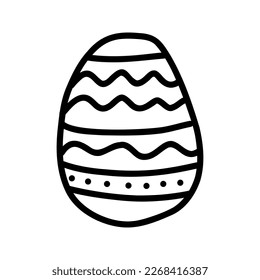 Doodle egg with ornament for Easter holidays 