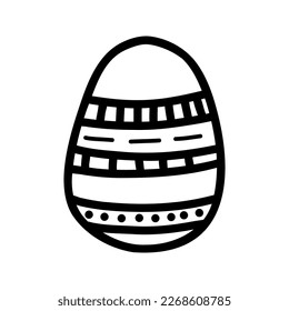 Doodle Ei mit Ziergarnadel für Osterferien 