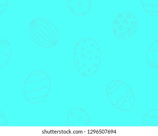 Doodle eggs hand drawn vector seamless pattern. Living Coral Easter background