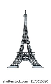 doodle eiffel tower beauty architecture in paris