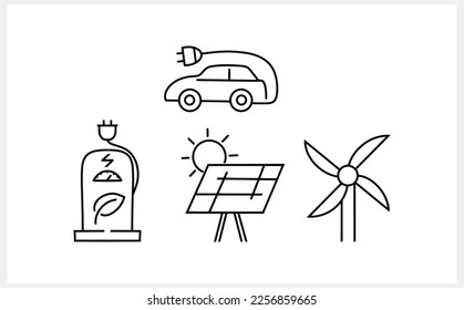 Doodle electric car icon Hand drawn line Sketch vector stock illustration EPS 10