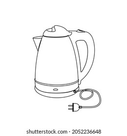 Doodle electric kettle icon in vector.Значок электрический чайник каракули в векторе.