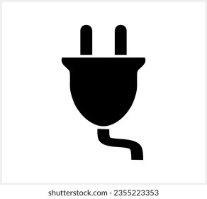 Doodle electric plug icon Hand drawn clipart Stencil vector stock illustration EPS 10