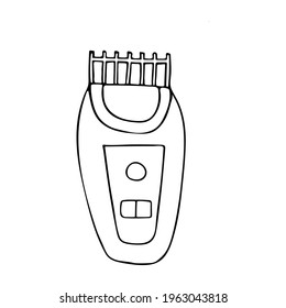 Doodle electric razor illustration in vector. Doodle trimmer illustration in vector. Hand drawn electric razor illustration in vector