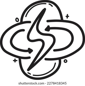 Doodle electricity icon outline vector
