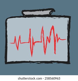 doodle  electrocardiogram, ecg vector