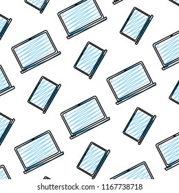 doodle electronic laptop technology object background