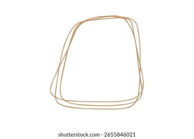 Doodle elegant frame decoration for wedding, birthday party. Golden elegant minimal border 