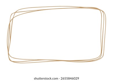Doodle elegante decoración del marco para la boda, fiesta de cumpleaños. Borde mínimo elegante dorado 