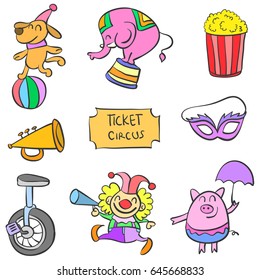 Doodle of element circus colorful