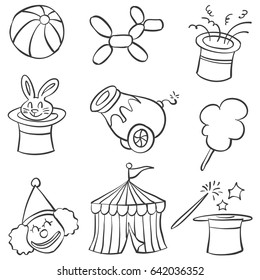 Doodle element circus hand draw