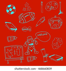 Doodle of element education for kids vector illustration