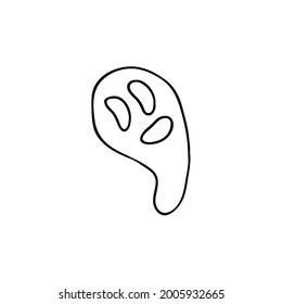 Doodle element for magic, Halloween. Hand-drawn image for various designs. Ghost