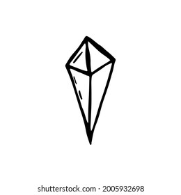 Doodle element for magic, Halloween. Hand-drawn image for various designs. crystal