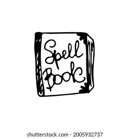 Doodle Element For Magic, Halloween. Hand-drawn Image For Various Designs. Spell Book