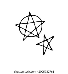 Doodle element for magic, Halloween. Hand-drawn image for various designs. magic stars