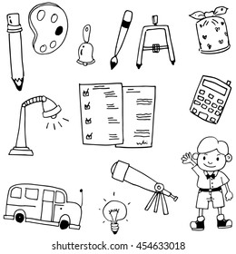 Doodle of element schools vector art illustration