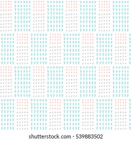 Doodle element seamless background. Grey, pink and blue shape. Abstract hand made pattern for card, invitation, album, scrapbook cover, holiday wrapping paper, textile fabric, garment, wallpaper etc. 