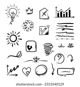 Doodle element set, for concept design.