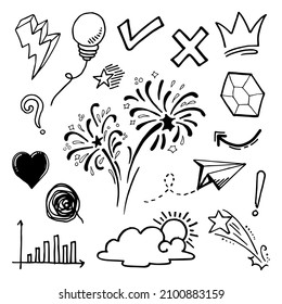 Doodle element vector set, for concept design.