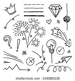 Doodle element vector set, for concept design.