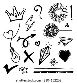 Doodle element vector set, for concept design.