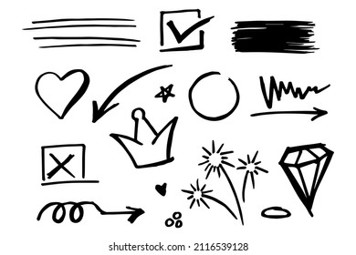 Doodle element vector set, for concept design.