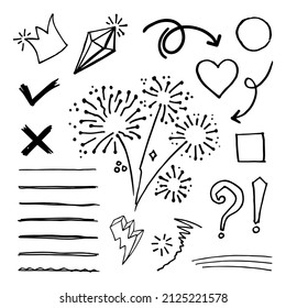 Doodle element vector set, for concept design.