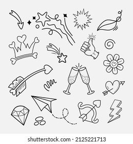 Doodle element vector set, for concept design.