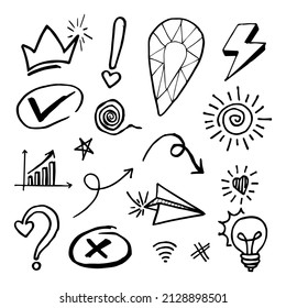 Doodle element vector set, for concept design.