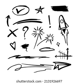 Doodle element vector set, for concept design.
