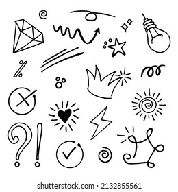 Doodle element vector set, for concept design.