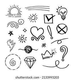 Doodle element vector set, for concept design.