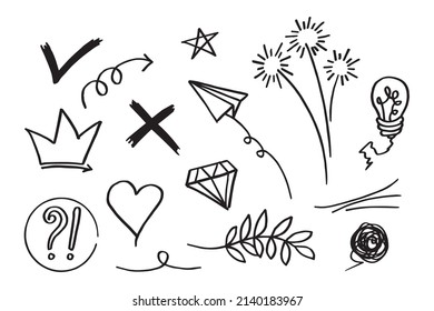 Doodle element vector set, for concept design.