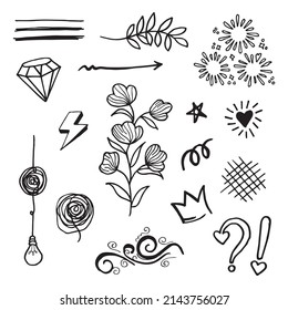 Doodle Vector Set Illustration Hand Draw Stock Vector (Royalty Free ...