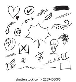 Doodle element vector set, for concept design.