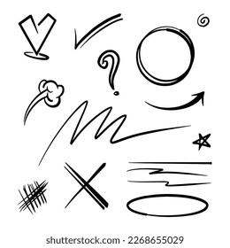 Doodle element vector set, for concept design.