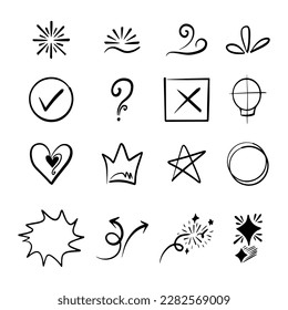 Doodle element vector set, for concept design.